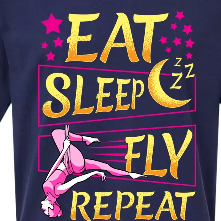 Funny Eat Sleep Fly Repeat Aerial Yoga Silks Cute Gift Sueded Cloud Jersey T-Shirt