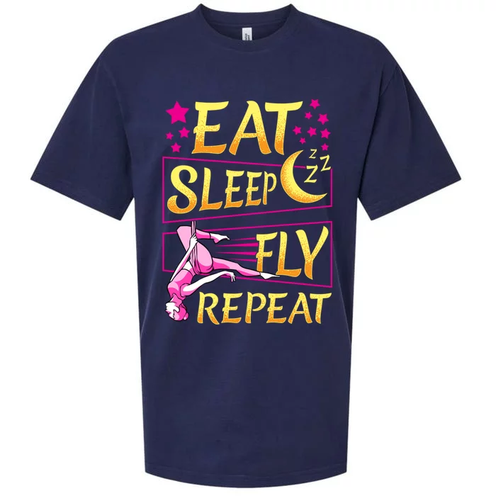 Funny Eat Sleep Fly Repeat Aerial Yoga Silks Cute Gift Sueded Cloud Jersey T-Shirt