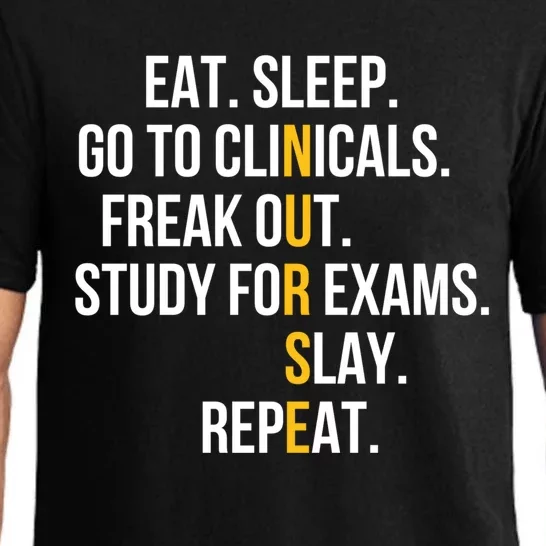 Funny Eat Sleep Go To Clinicals Nurse Life Nursing School Gift Pajama Set