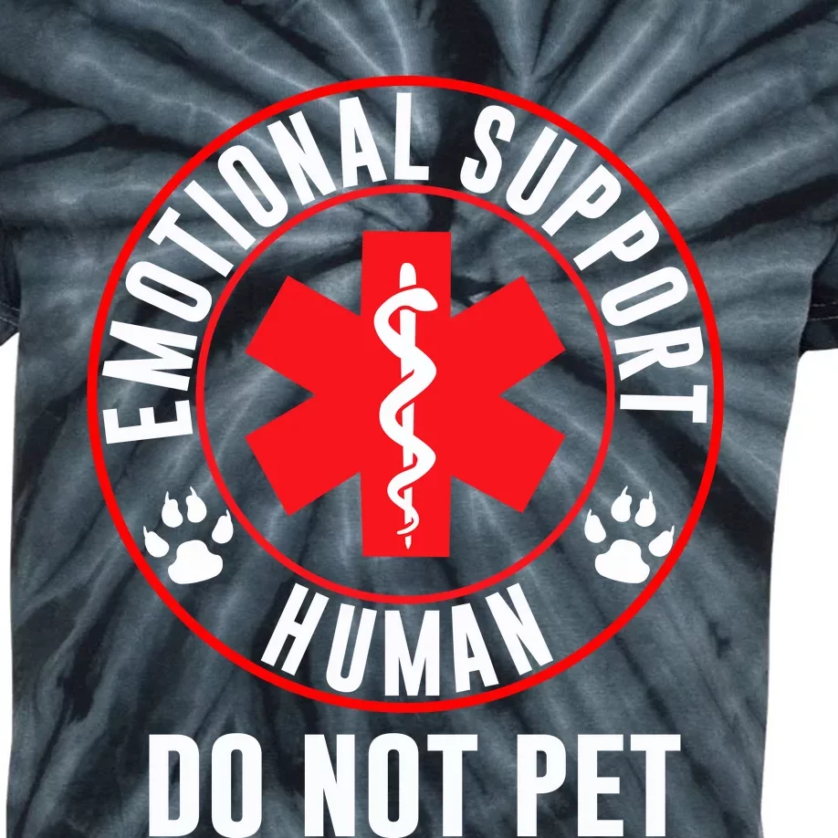 Funny Emotional Support Human Do Not Pet Gift Service Dog Love Humor Gift Kids Tie-Dye T-Shirt