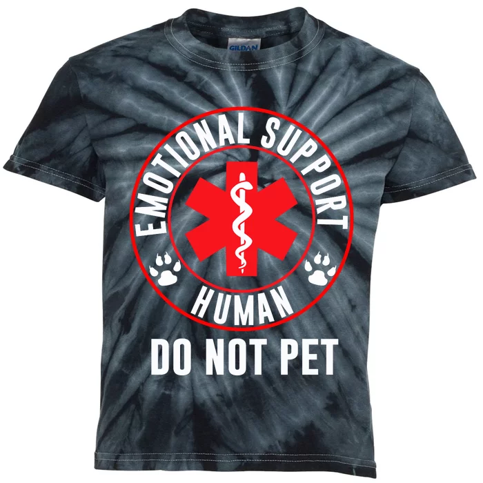 Funny Emotional Support Human Do Not Pet Gift Service Dog Love Humor Gift Kids Tie-Dye T-Shirt