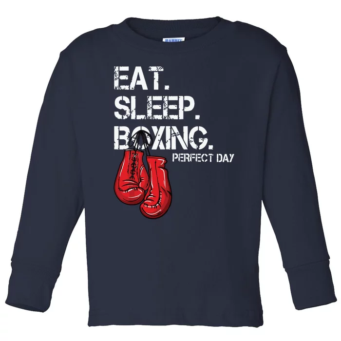 Funny Eat Sleep Repeat Boxing Lover Perfect Day Gift Toddler Long Sleeve Shirt