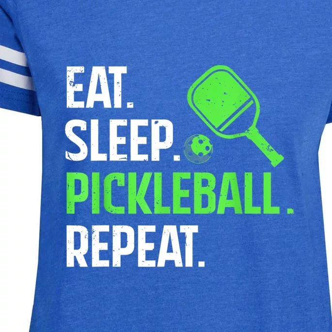 Funny Eat Sleep Pickleball Repeat Pickleball Player Lover Gift Enza Ladies Jersey Football T-Shirt