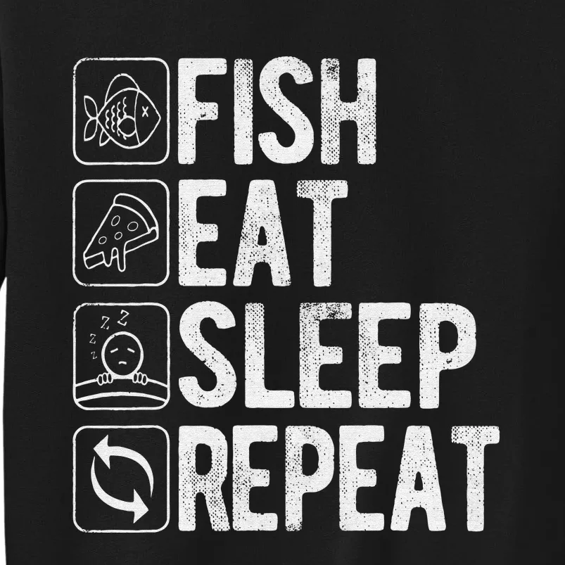 Fish Eat Sleep Repeat Funny Sayings Novelty Fishing Sweatshirt