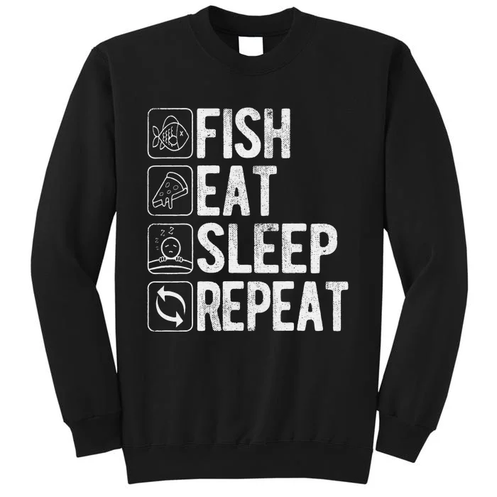 Fish Eat Sleep Repeat Funny Sayings Novelty Fishing Sweatshirt