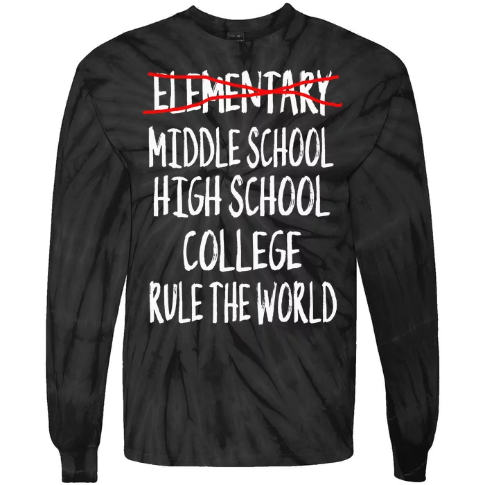 Funny Elementary School Graduation 6th Grade Graduation Tie-Dye Long Sleeve Shirt