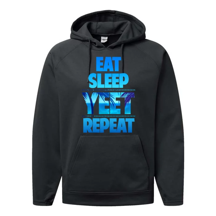 Funny Eat Sleep Yeet Repeat Vintage Performance Fleece Hoodie