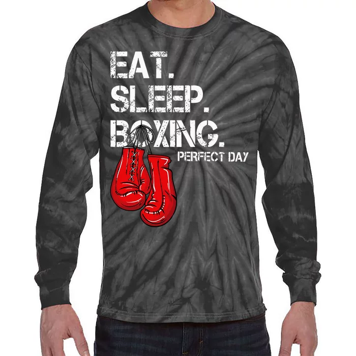 Funny Eat. Sleep. Repeat. Boxing Lover Perfect Day Gift Tie-Dye Long Sleeve Shirt