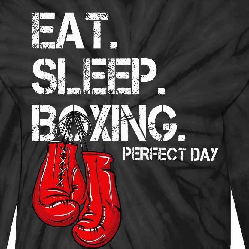 Funny Eat. Sleep. Repeat. Boxing Lover Perfect Day Gift Tie-Dye Long Sleeve Shirt