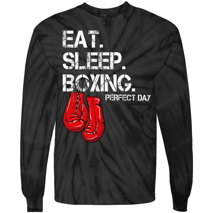 Funny Eat. Sleep. Repeat. Boxing Lover Perfect Day Gift Tie-Dye Long Sleeve Shirt