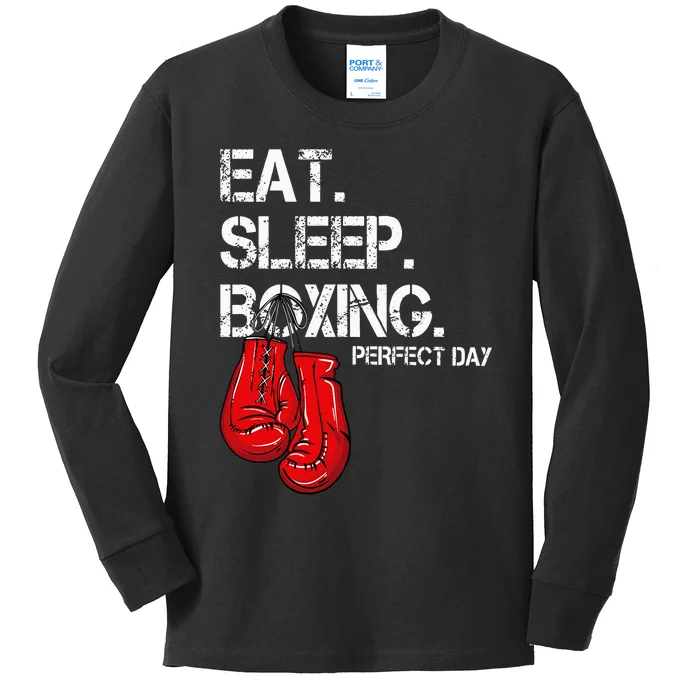 Funny Eat. Sleep. Repeat. Boxing Lover Perfect Day Gift Kids Long Sleeve Shirt