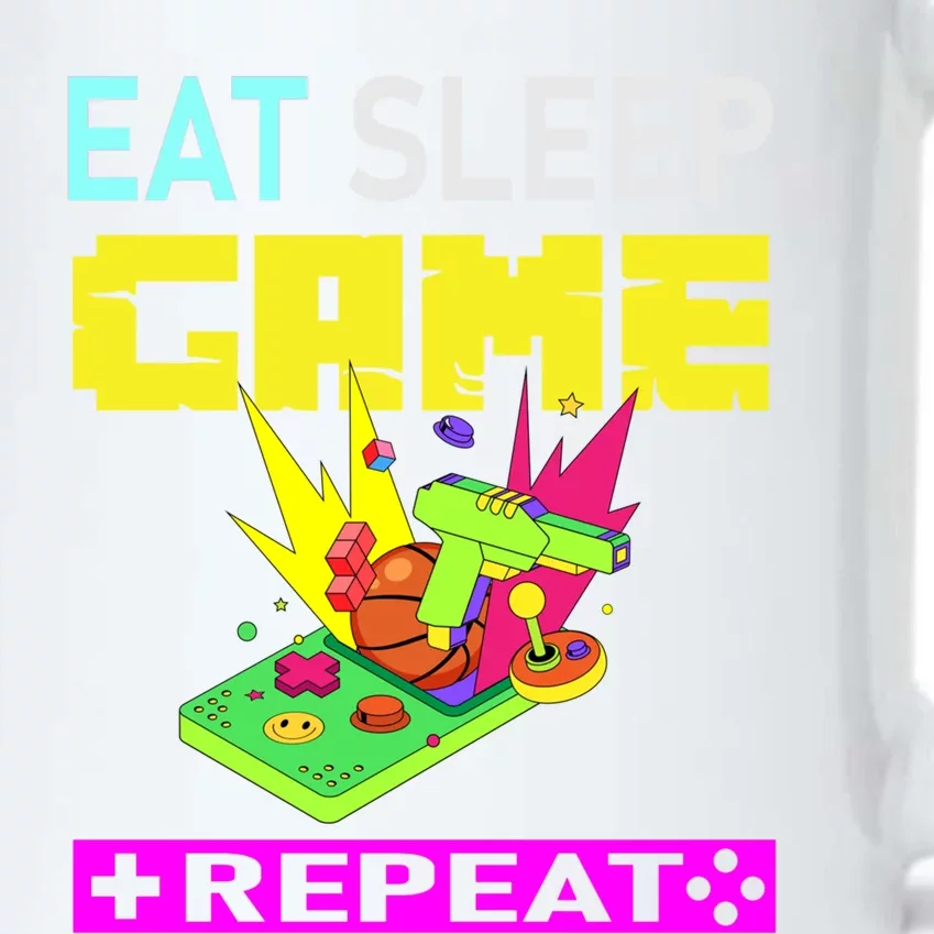 Funny Eat Sleep Game Repeat Design For Video Games Lovers Gift Black Color Changing Mug