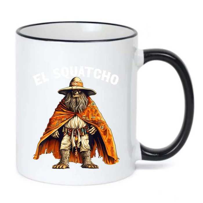 Funny El Squatcho Poncho Western Bigfoot Sasquatch Lover Black Color Changing Mug