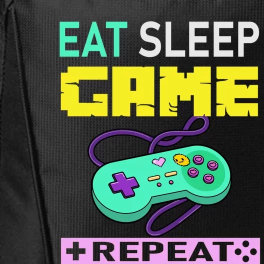 Funny Eat Sleep Game Repeat Tee For Video Games Lovers Cute Gift City Backpack