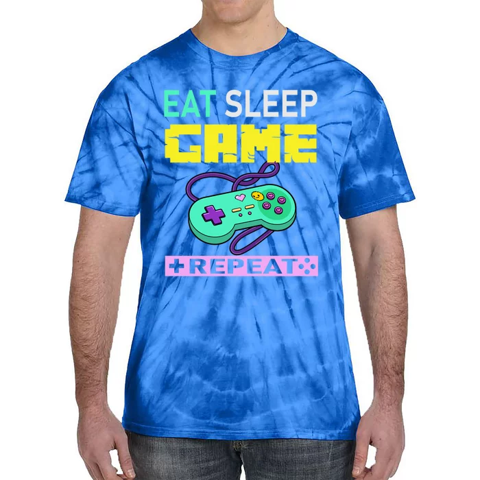 Funny Eat Sleep Game Repeat Tee For Video Games Lovers Cute Gift Tie-Dye T-Shirt