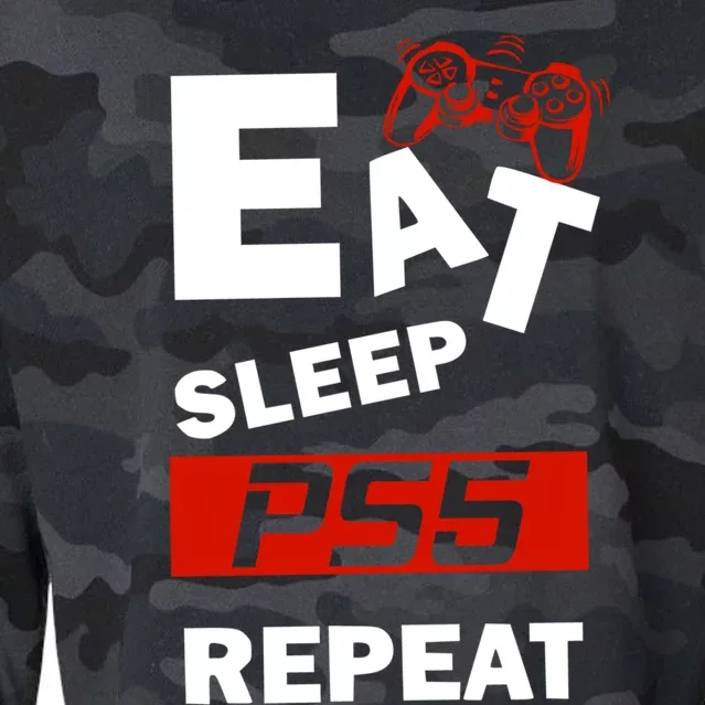 Funny Eat Sleep Ps5 Repeat Gift For Lover Video Game Great Gift Cropped Pullover Crew