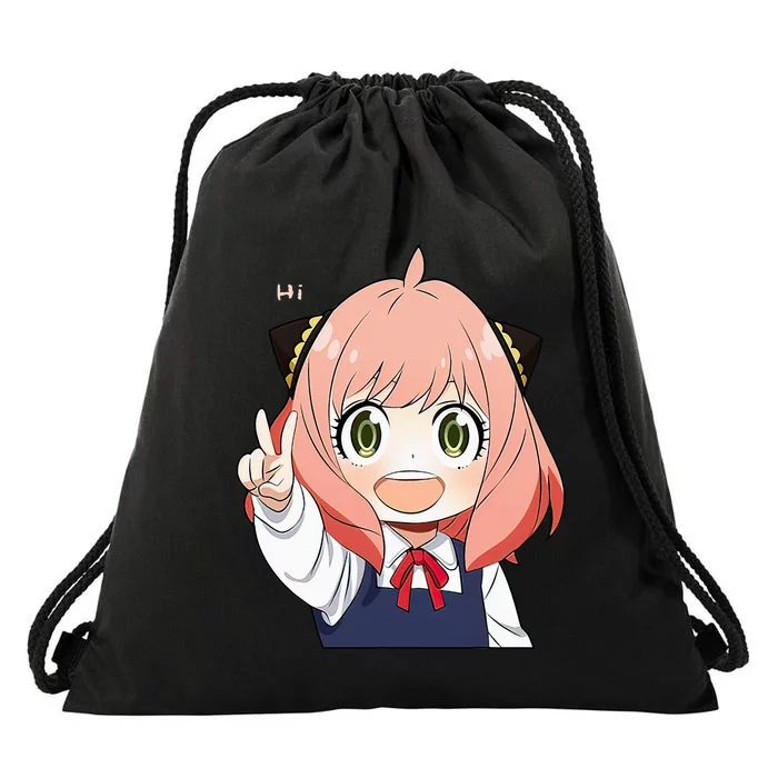 Funny Emotion Smile Heh. A Cute Girl For Family Holidays Drawstring Bag