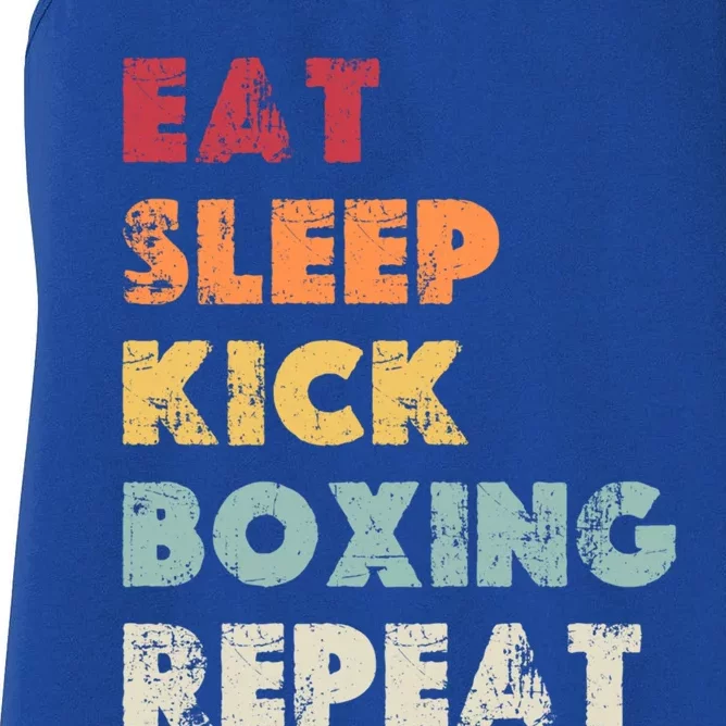 Funny Eat Sleep Kickboxing Repeat Mixed Martial Arts Cute Gift Women's Racerback Tank