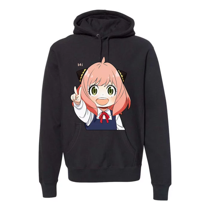 Funny Emotion Smile Heh. A Cute Girl For Family Holidays Premium Hoodie