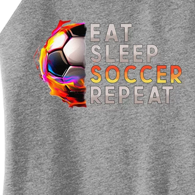 Funny Eat Sleep Soccer Repeat Soccer Player Women’s Perfect Tri Rocker Tank