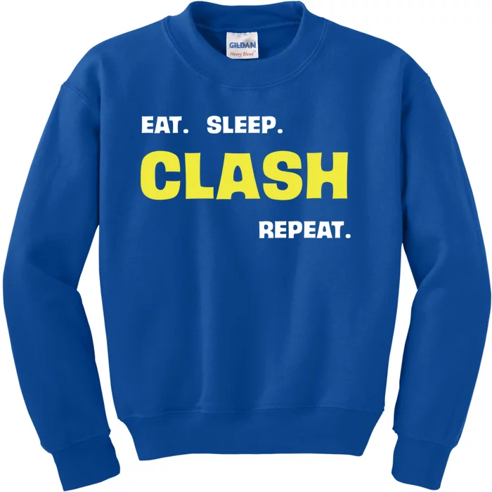 Funny Eat Sleep Clash Repeat Gaming Cute Gift Kids Sweatshirt