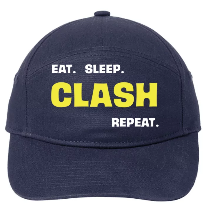 Funny Eat Sleep Clash Repeat Gaming Cute Gift 7-Panel Snapback Hat