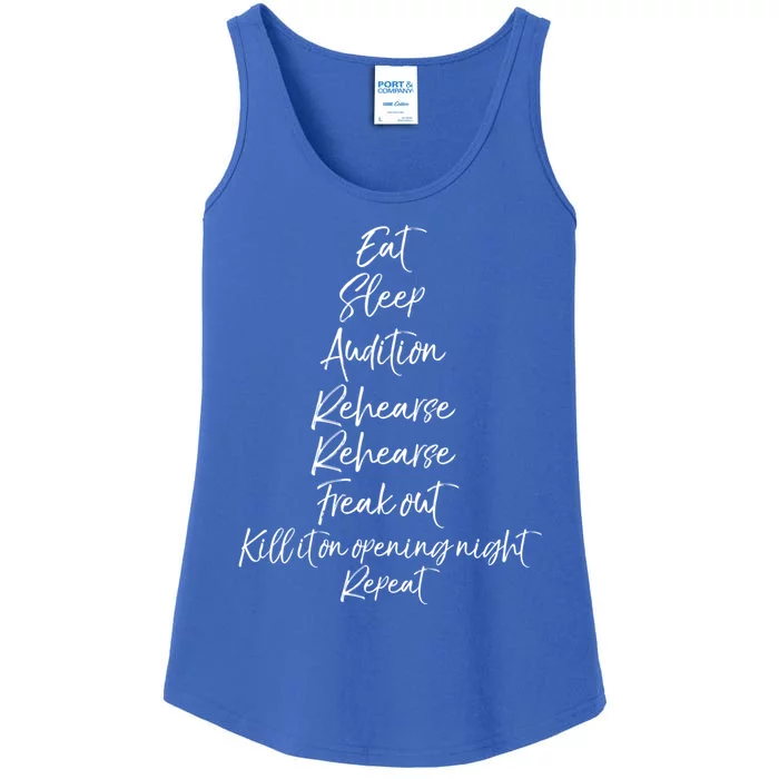 Funny Eat Sleep Audition Rehearse Freak Out Kill It Repeat Funny Gift Ladies Essential Tank