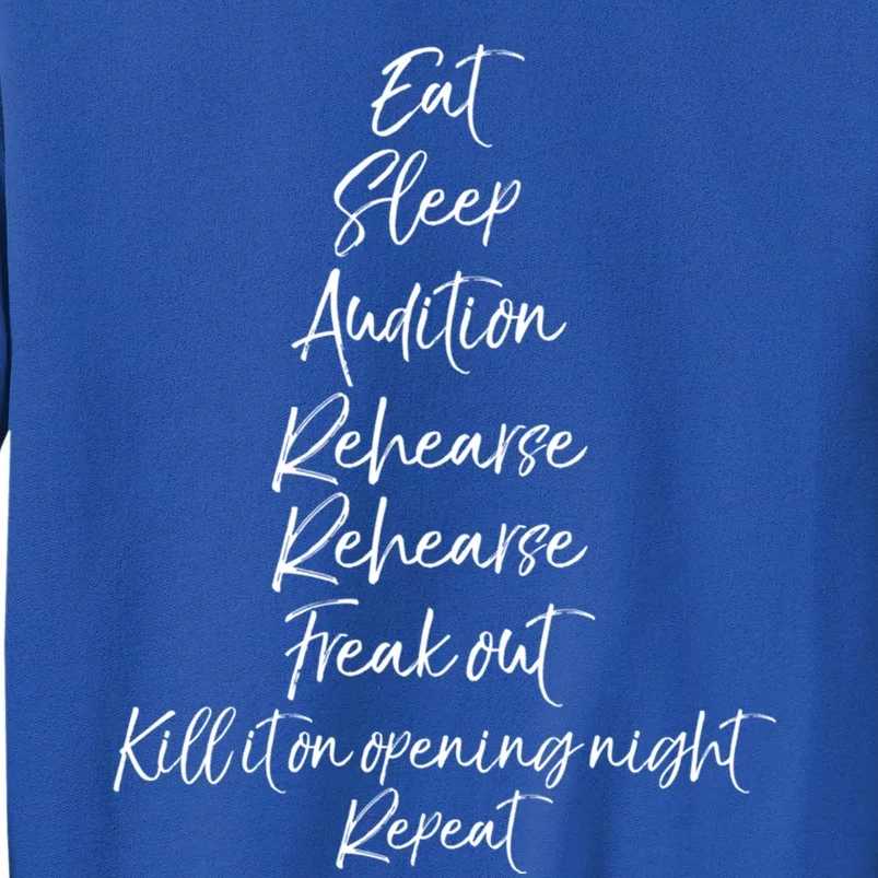 Funny Eat Sleep Audition Rehearse Freak Out Kill It Repeat Funny Gift Tall Sweatshirt