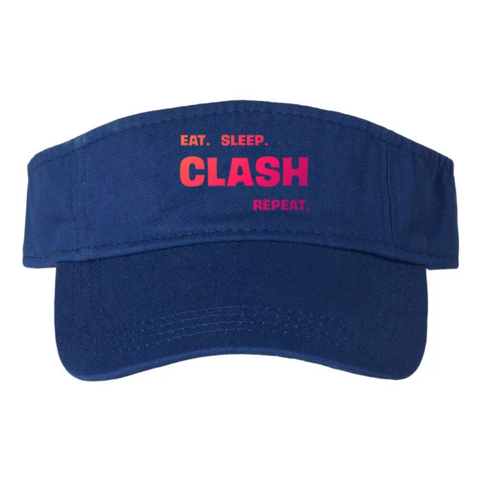 Funny Eat Sleep Clash Repeat Gaming Cool Gift Valucap Bio-Washed Visor