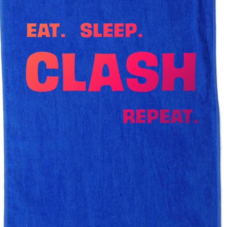 Funny Eat Sleep Clash Repeat Gaming Cool Gift Platinum Collection Golf Towel