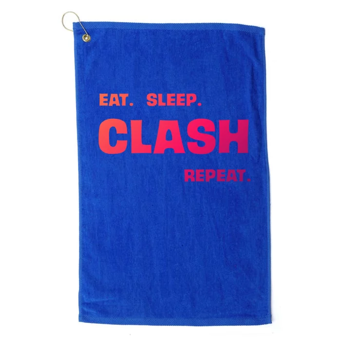 Funny Eat Sleep Clash Repeat Gaming Cool Gift Platinum Collection Golf Towel