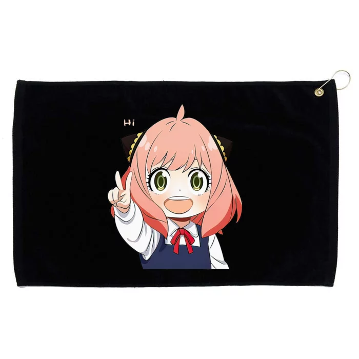 Funny Emotion Smile Hi. A Cute Girl For Family Holidays Grommeted Golf Towel