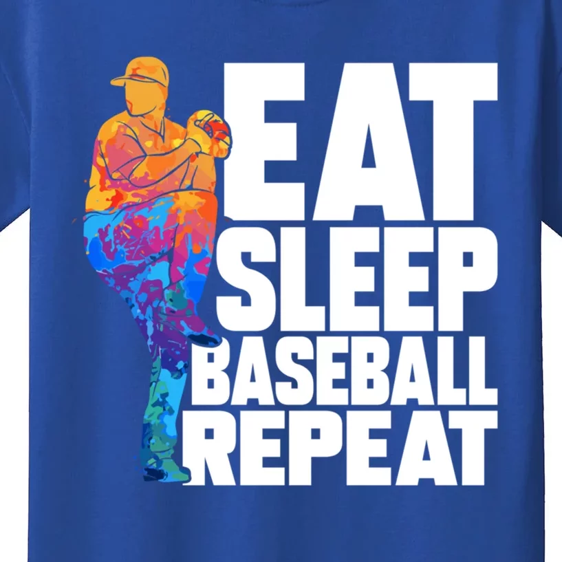 Funny Eat Sleep Baseball Repeat Gift Kids T-Shirt