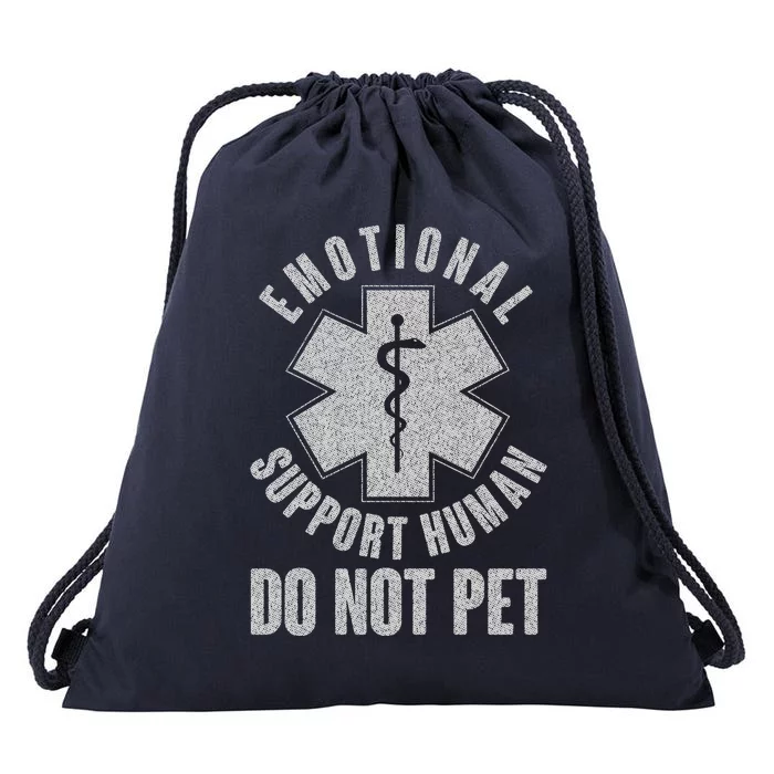 Funny Emotional Support Human Do Not Pet Drawstring Bag