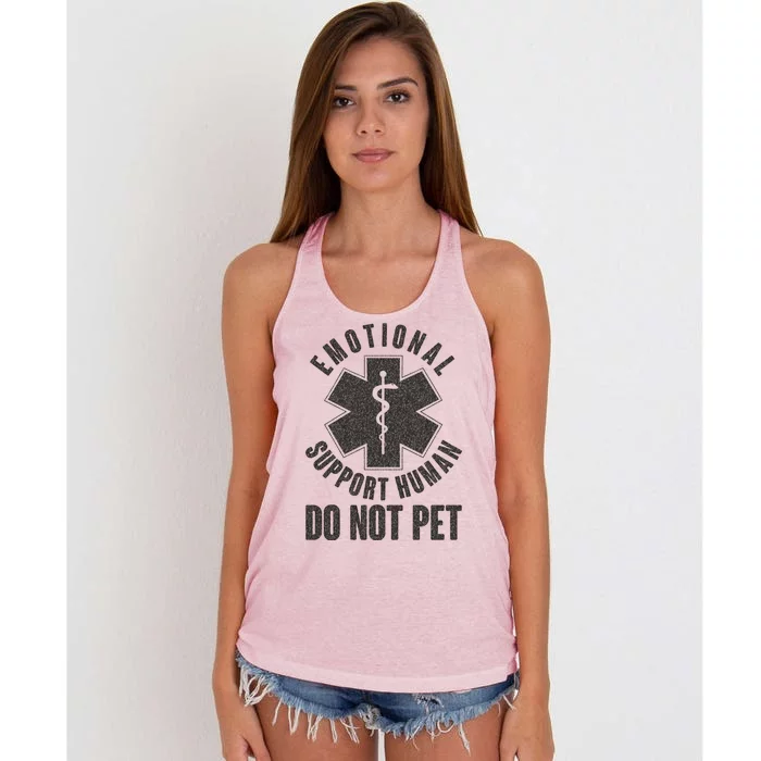 Funny Emotional Support Human Do Not Pet Women's Knotted Racerback Tank