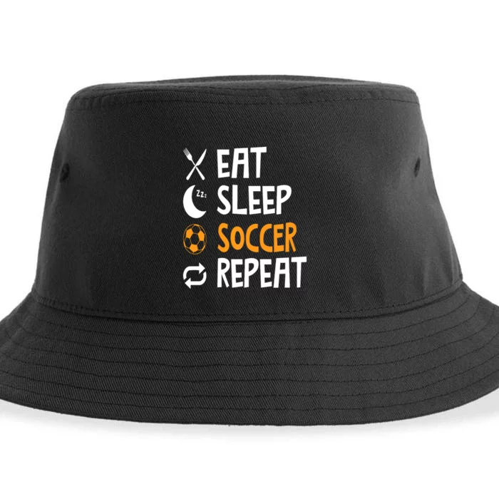 Funny Eat Sleep Soccer Repeat Player Coach Sustainable Bucket Hat