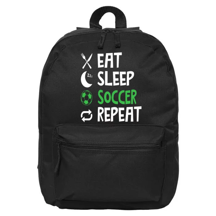 Funny Eat Sleep Soccer Repeat Player Coach 16 in Basic Backpack