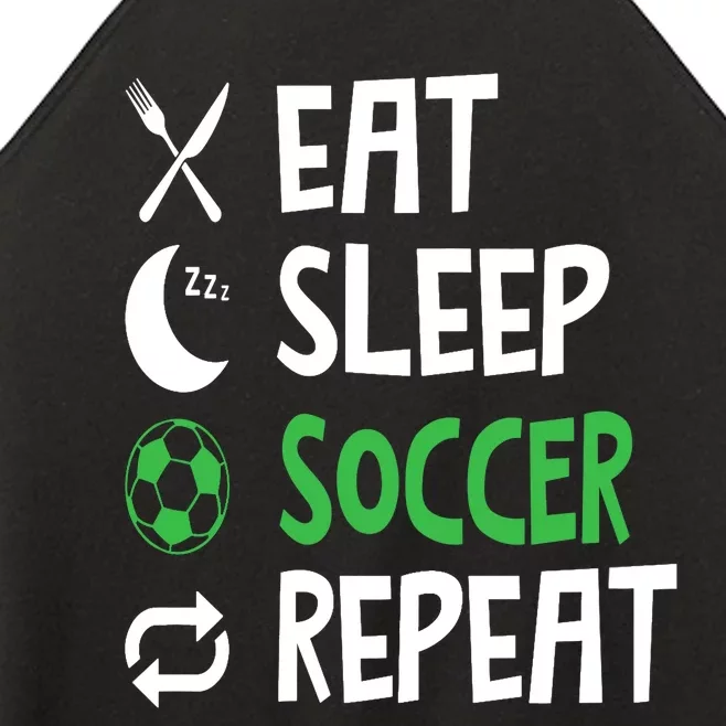 Funny Eat Sleep Soccer Repeat Player Coach Women’s Perfect Tri Rocker Tank