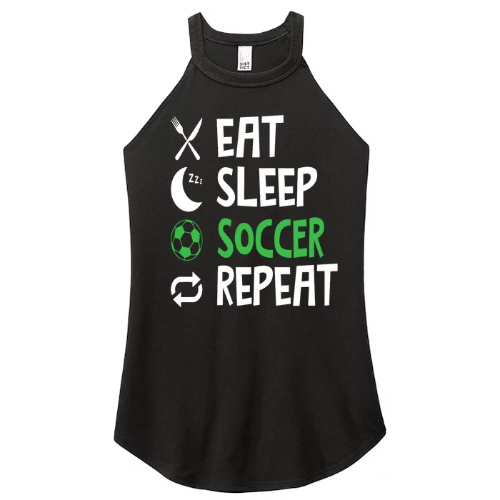 Funny Eat Sleep Soccer Repeat Player Coach Women’s Perfect Tri Rocker Tank