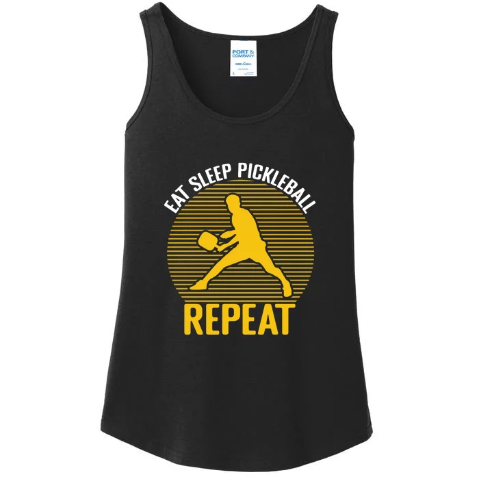 Funny Eat Sleep Pickleball Repeat Sport Gift Pickleball Player Ladies Essential Tank