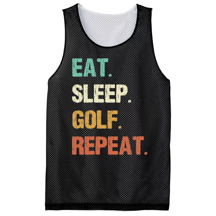 Funny Eat Sleep Golf Repeat Crazy Golf golf balls lovers Mesh Reversible Basketball Jersey Tank