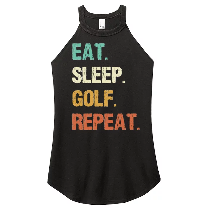 Funny Eat Sleep Golf Repeat Crazy Golf golf balls lovers Women’s Perfect Tri Rocker Tank