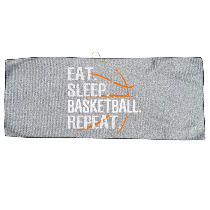 Funny Eat Sleep Basketball Repeat Funny Gift For Basketball Lover Gift Large Microfiber Waffle Golf Towel