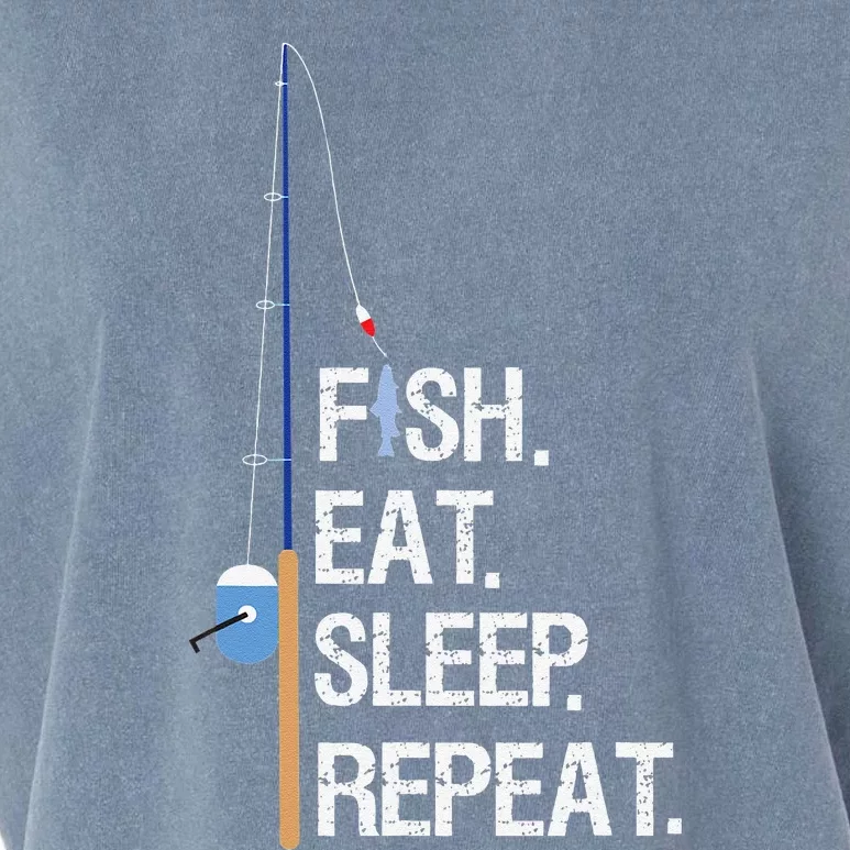 Fish Eat Sleep Repeat Funny Fishing Humor Gift Garment-Dyed Women's Muscle Tee