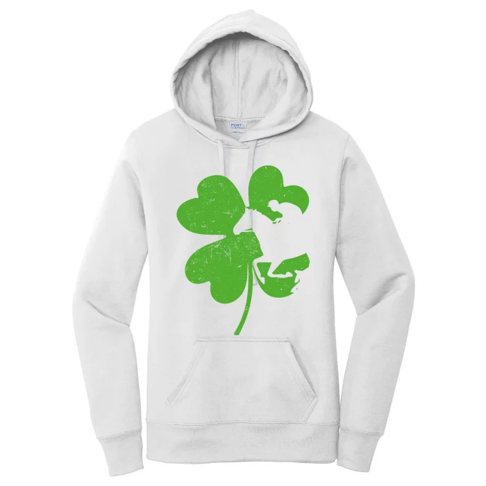 Funny Equestrian St Patricks Day Shamrock Horse Riding Owner Cool Gift Women's Pullover Hoodie