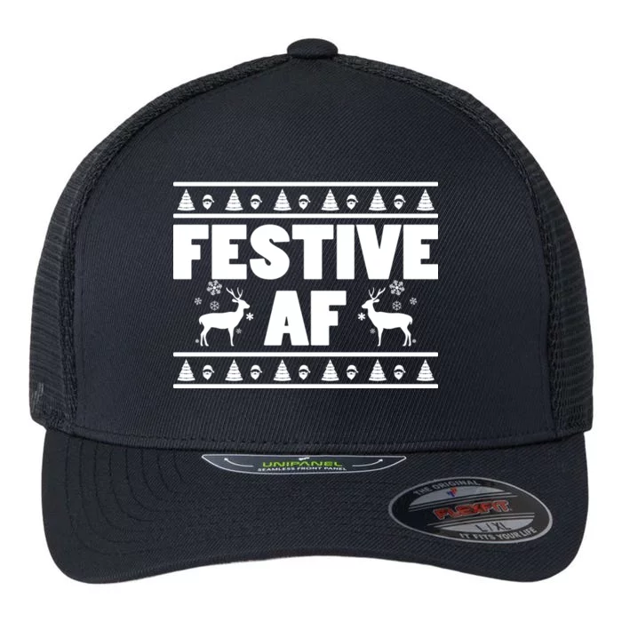 Festive AF Christmas Flexfit Unipanel Trucker Cap