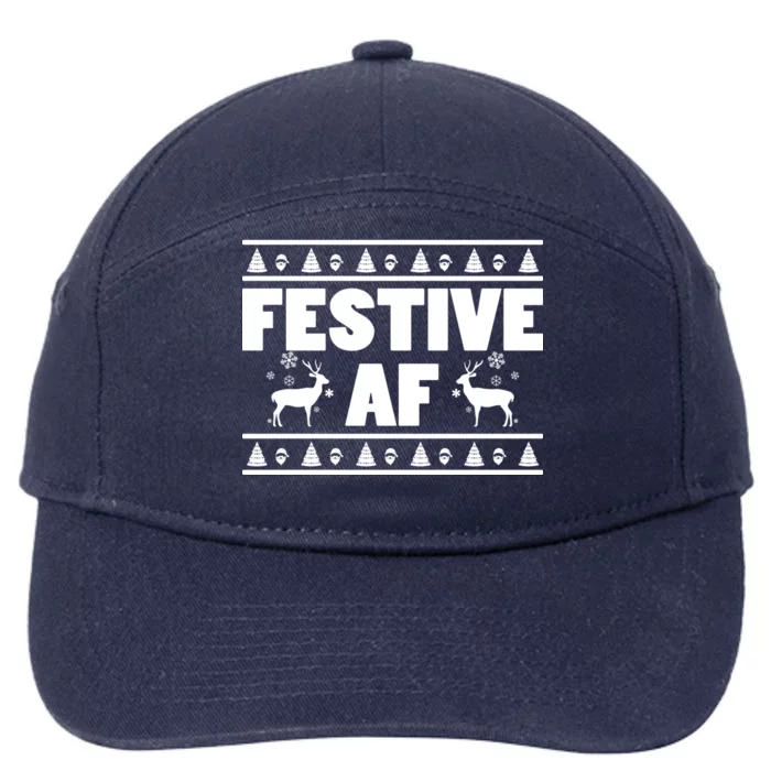 Festive AF Christmas 7-Panel Snapback Hat