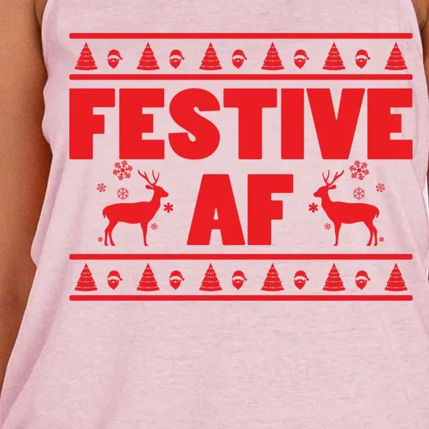 Festive AF Christmas Women's Knotted Racerback Tank