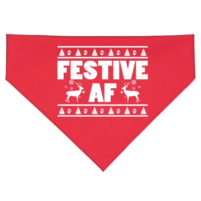 Festive AF Christmas USA-Made Doggie Bandana