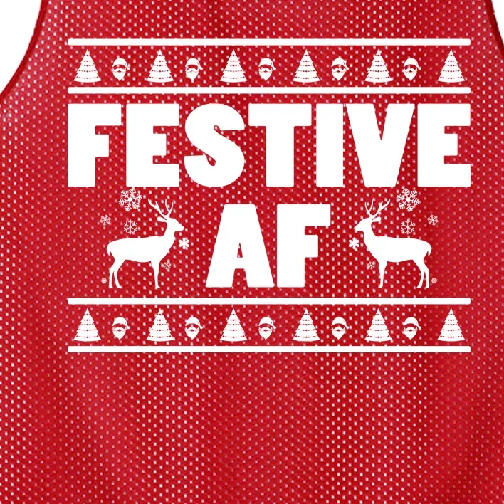 Festive AF Christmas Mesh Reversible Basketball Jersey Tank